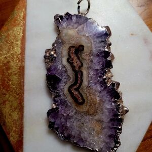 Amethyst Stalactite Slice Pendant
